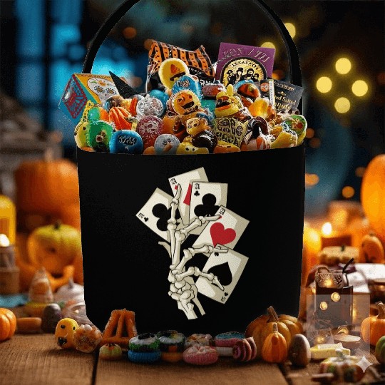 Skeleton Poker Ace Texas Holdem Cards Fabric Baskets