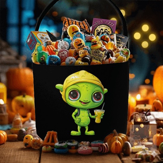 Refreshing Alien Lemonade: Green & Yellow Blend Fabric Baskets