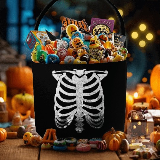 Halloween Skeleton Rib Cage Fabric Baskets