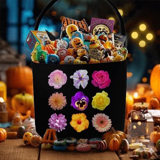 Colorful spring flowers pattern Fabric Baskets