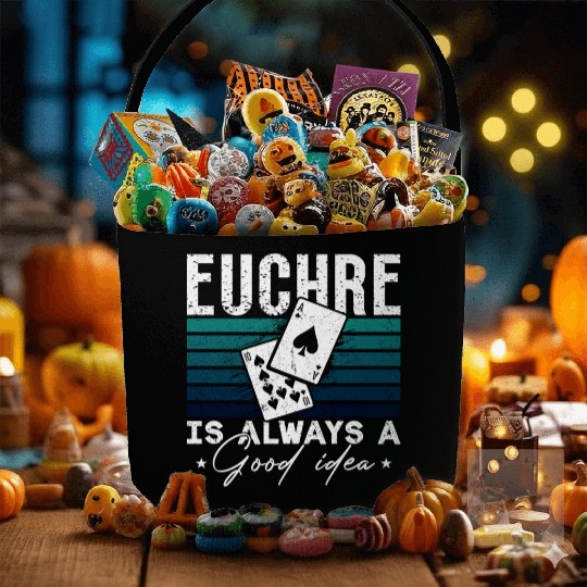 Euchre Is Always A Good Idea Pinochle Playing Card Fabric Baskets
