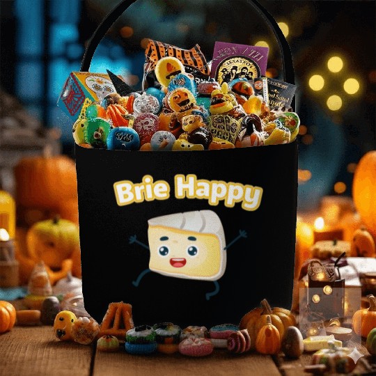 Brie Happy: Cheesy Pun for Cheese Lovers Fabric Baskets