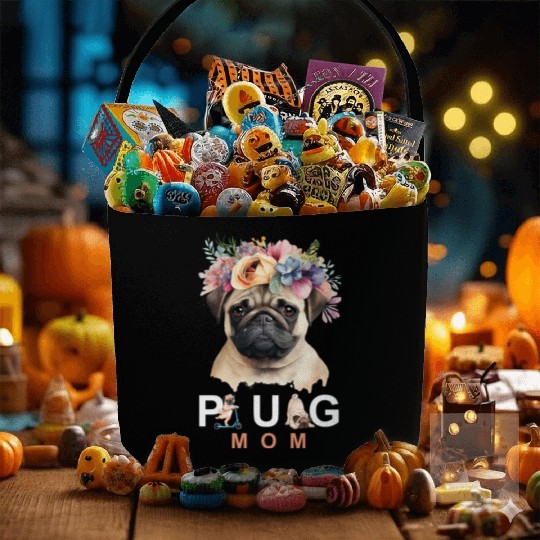 Pug Mom pet design Fabric Baskets