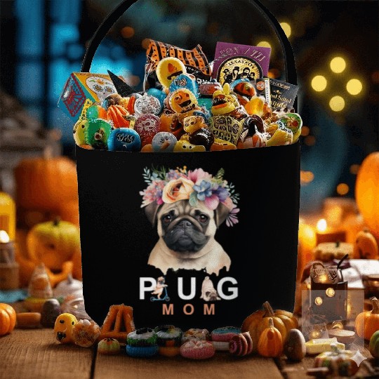 Pug Mom pet design Fabric Baskets