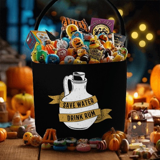 Save Water Drink Rum Fabric Baskets