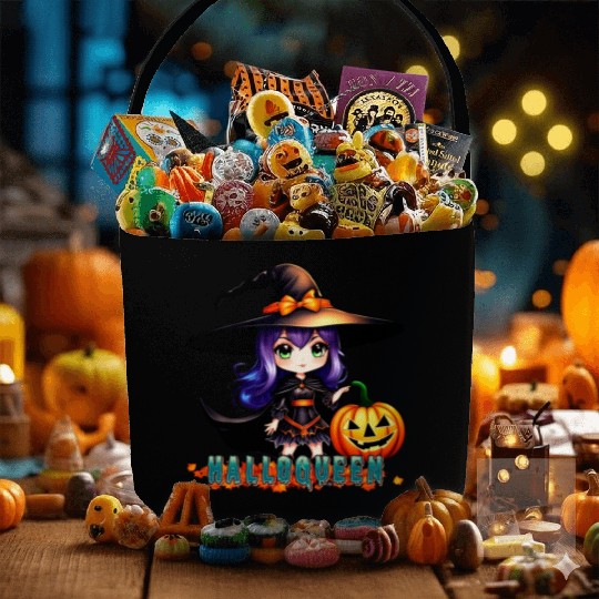 Hallo Queen Purple Fantastic Halloween witch desig Fabric Baskets