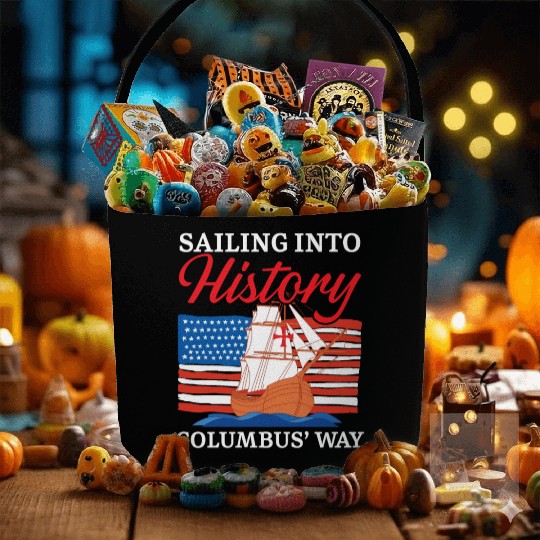 Sailing Into History Columbus' Way Columbus Day Fabric Baskets