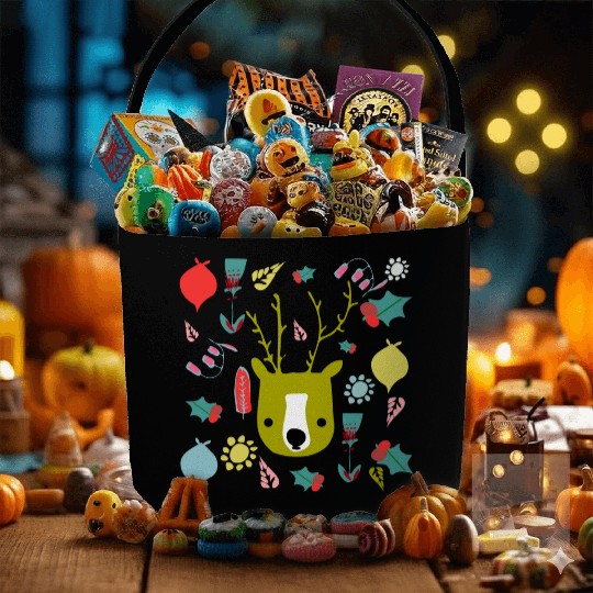 Cute Christmas Deer Fabric Baskets