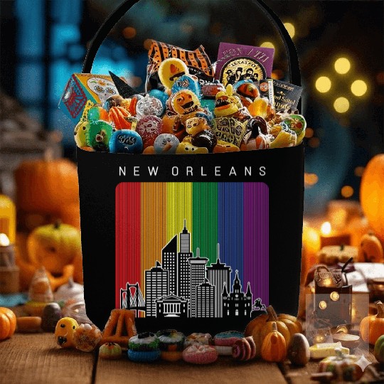 New Orleans Louisiana Rainbow Flag LGBT Pride Fabric Baskets