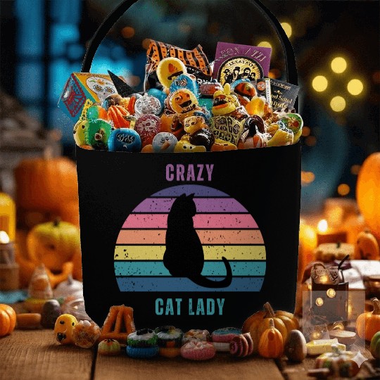 crazy cat lady Fabric Baskets