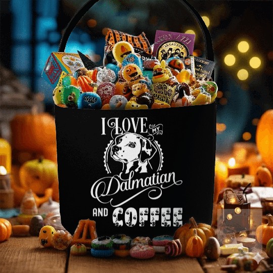I Love My Dalmatian And Coffee Fabric Baskets