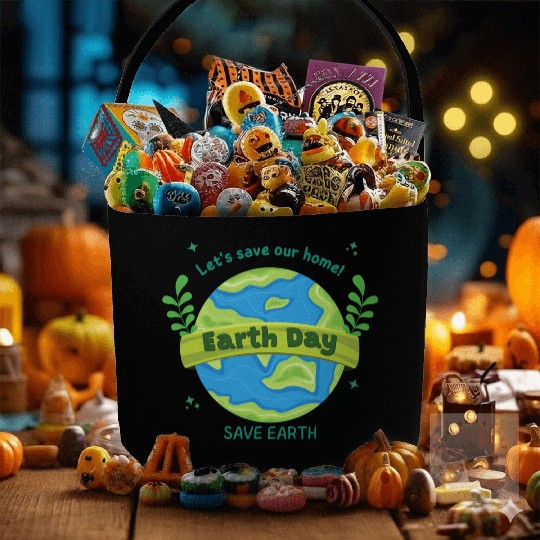 LET'S save our home Earth Day save earth Fabric Baskets