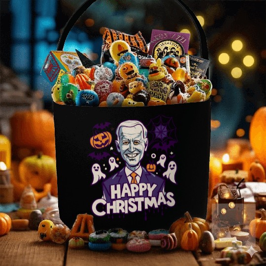 Happy Christmas Joe Biden Funny Halloween Fabric Baskets