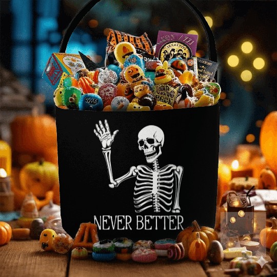 Funny Halloween Skull Fabric Baskets | Sarcastic Dead Inside