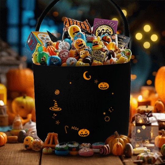 Embroidered Ghost Dogs Trick or Treat Halloween Sw Fabric Baskets