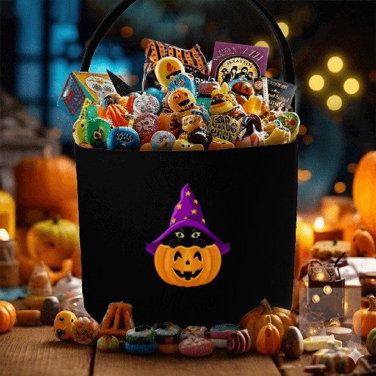 Wicked Cat Witch Funny Halloween Witch Fabric Baskets