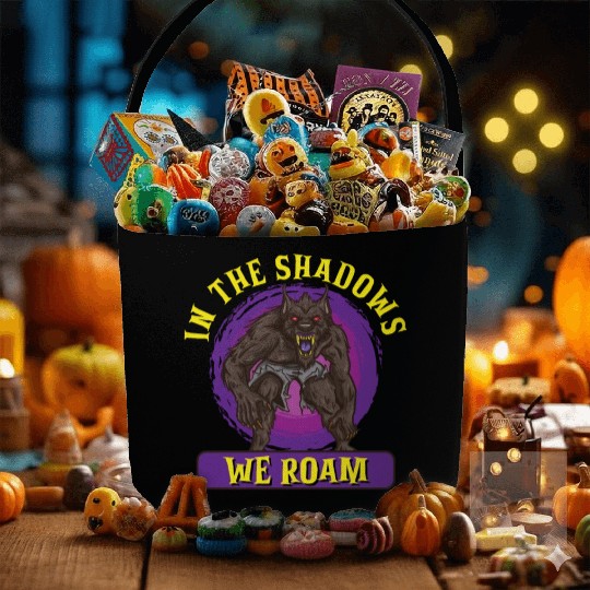 Funny Horror Werewolf Lycanthropy Full Moon Shapes Fabric Baskets