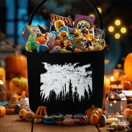 Forest at Night Nature Leaves Environment Fabric Baskets