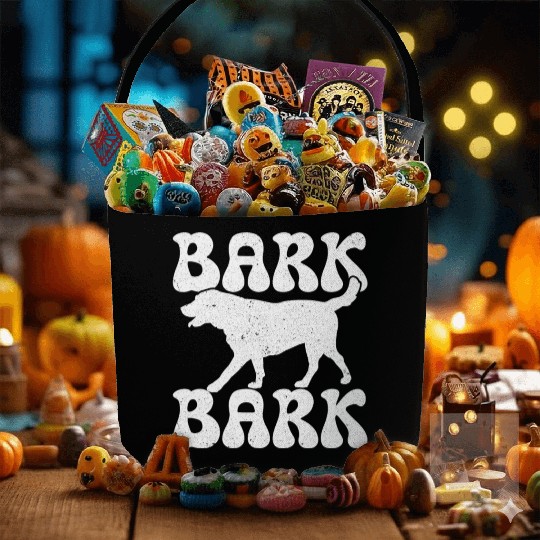 Bark Silhouette Puppy Animal Adoption Pet Lover Fabric Baskets