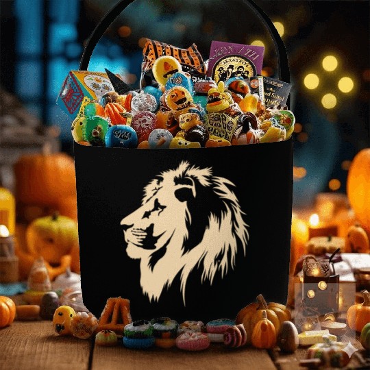 Lion Portrait (sand) Fabric Baskets