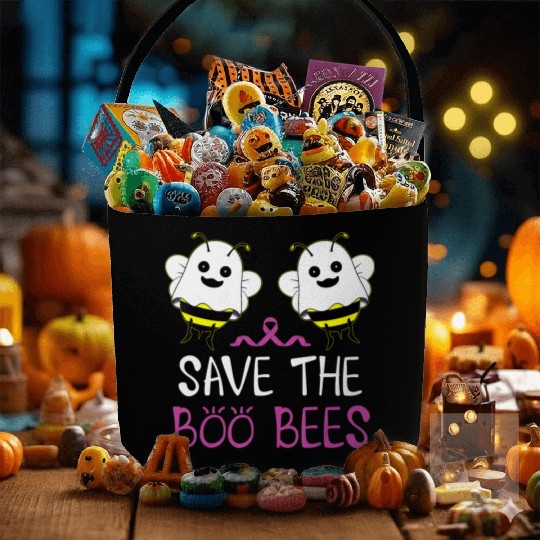 Save The Boo Bees Breast Cancer Awareness Fabric Baskets