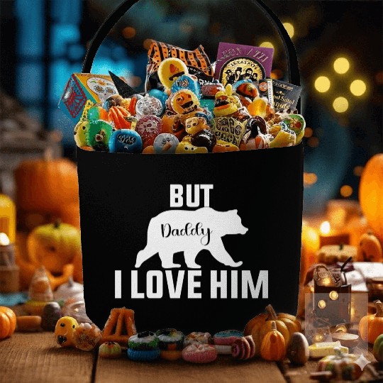 But Daddy I Love Him Retro Groovy Wavy Style Funny Fabric Baskets