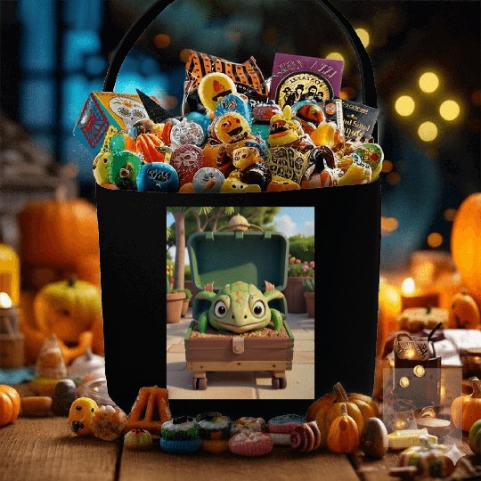 Tortuga grande con caja en jardin Fabric Baskets