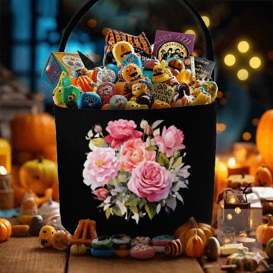 Nature's Artistic Elegance English Rose Tapestry Fabric Baskets