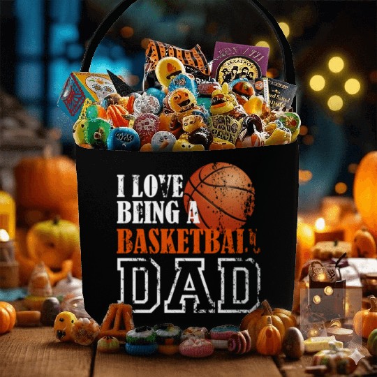 I Love Being a Basketball Dad Fabric Baskets