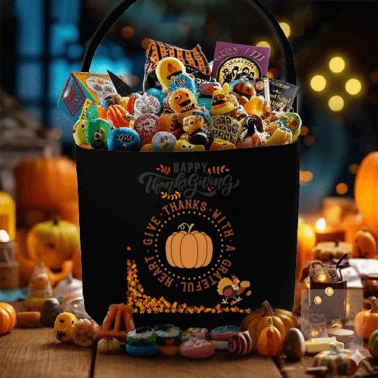 "Happy Thanksgiving Gratitude" Fabric Baskets