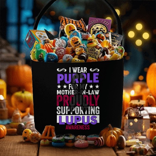 I wear Purple for my Mother-in-Law Lupus Awareness Fabric Baskets