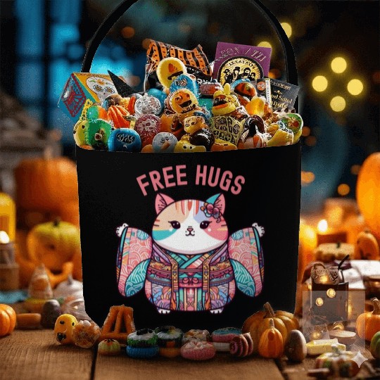 Free hugs from Japanese cat Fabric Baskets