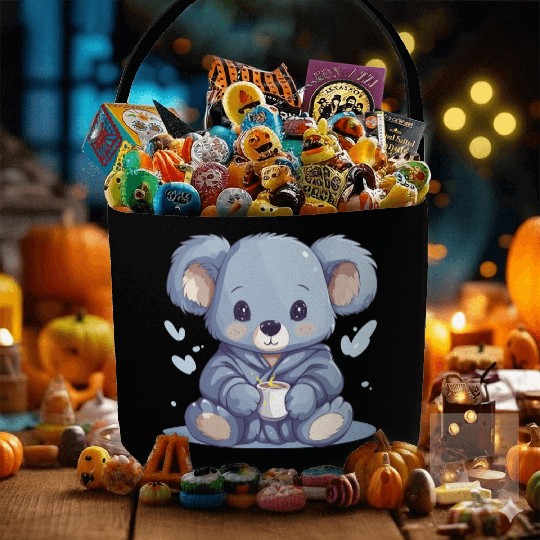 Chibi Koala in Pajamas Fabric Baskets