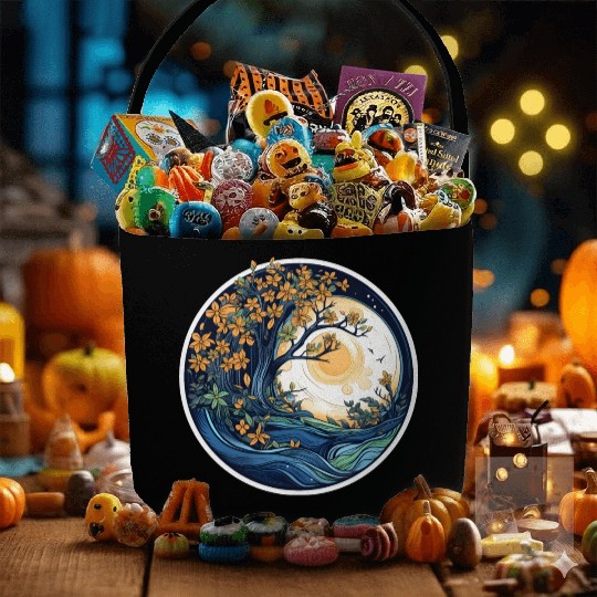 The Majestic Beautiful Spring Tree Fabric Baskets