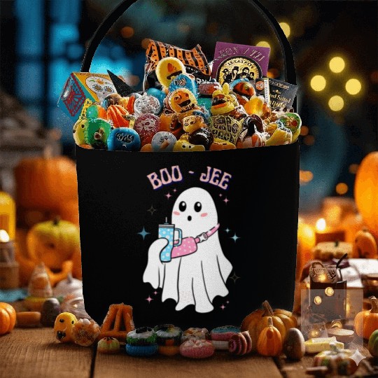 BOO-JEE Spooky Cute Ghost Halloween Costume Design Fabric Baskets