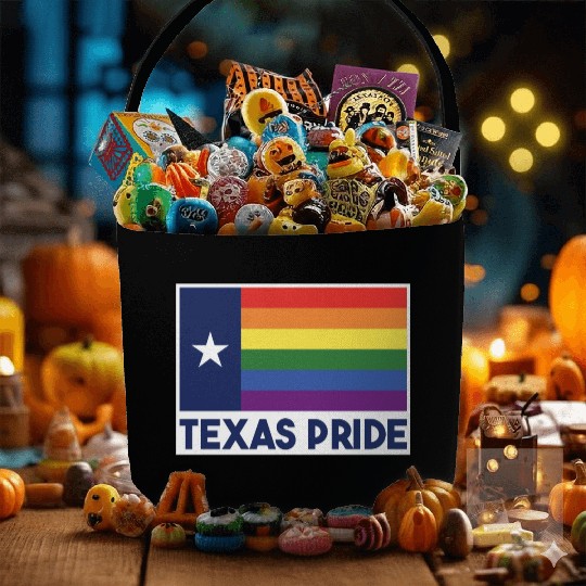 Texas Flag Rainbow Design for proud LGBT+ Texan Fabric Baskets