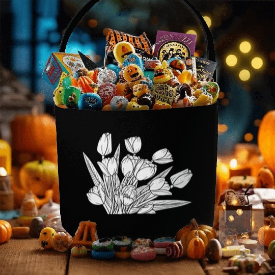 Tulip Gardening Bouquet Fabric Baskets