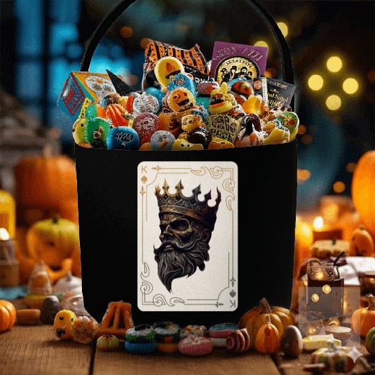 Creepy Card Game King Spades Poker Nightmare Fabric Baskets
