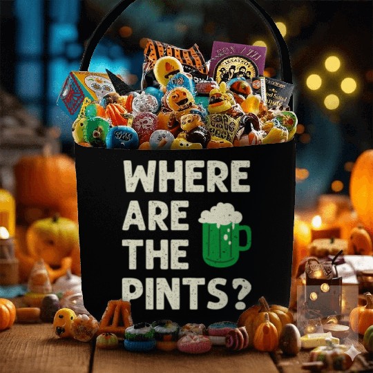 Where Are The Pints St Patricks Day Irish Ireland Fabric Baskets