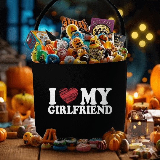 I LOVE MY GIRLFRIEND Fabric Baskets