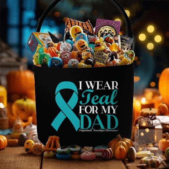 I Wear Teal For My Dad Trigeminal Neuralgia Fabric Baskets