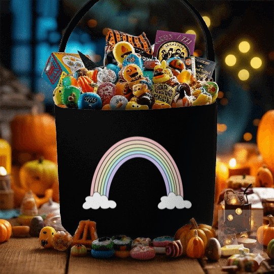 Pastel Rainbow Love Fabric Baskets