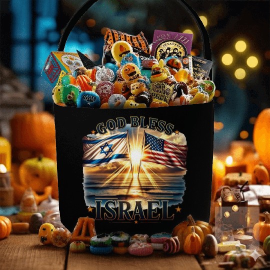 United for Israel God Bless Israel - Promised Land Fabric Baskets