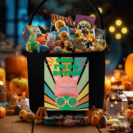 Omg I'm So Retro Cool Cat Fabric Baskets