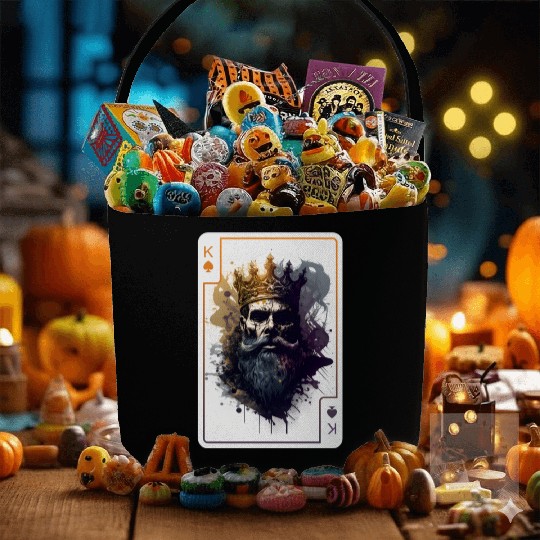 Creepy Card Game King Spades Poker Nightmare Fabric Baskets
