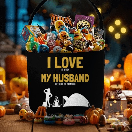 I love my Husband Camping Campgrounds Glamping Fabric Baskets