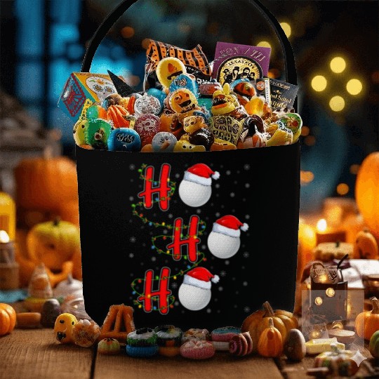 Golf Lighting Xmas Santa Ho Ho Ho Golf Christmas Fabric Baskets
