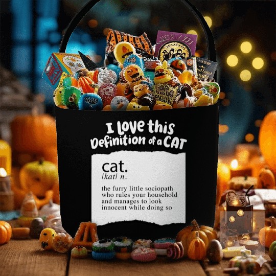 I Love This Definition of a Cat Sociopath Funny Fabric Baskets