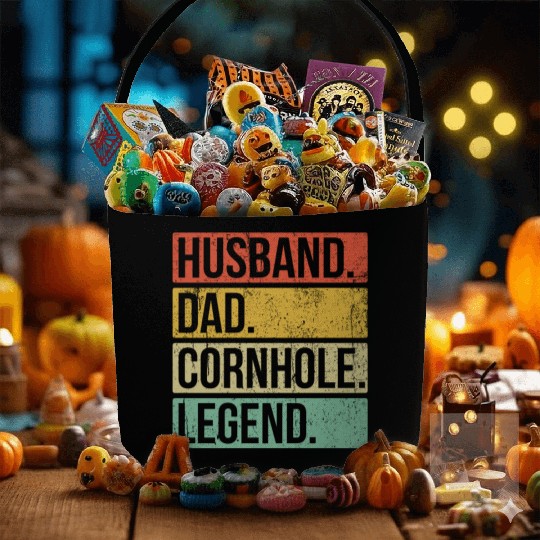 Cornhole Vintage Husband Dad Legend Fabric Baskets