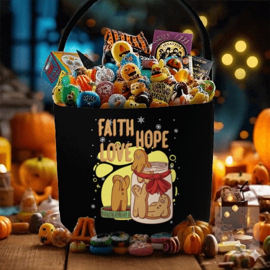 Faith Hope Love Religious Christmas Costume Fabric Baskets